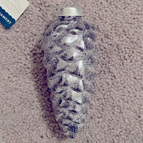 NWT Wondershop silver sparkly pinecone ornament - Picture 1 of 4